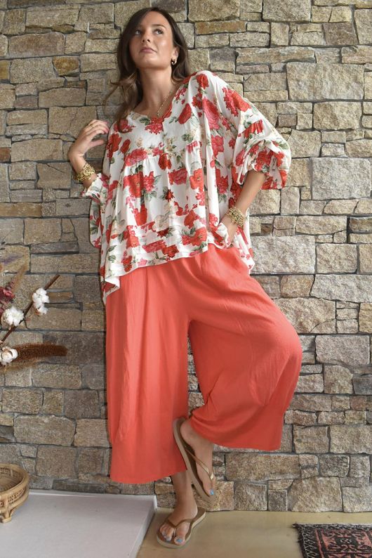  Jo Jo Quirky Hopsack Crop Pant Watermelon